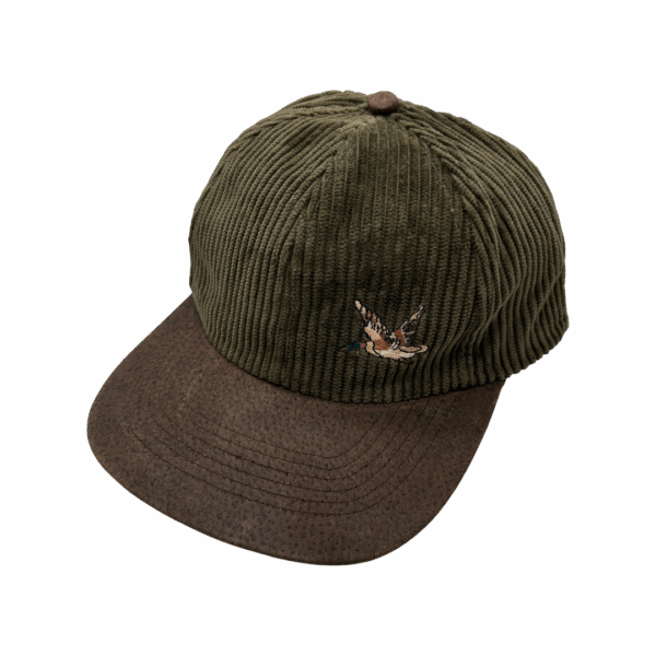 Vintage Cord Cap duck embroidery